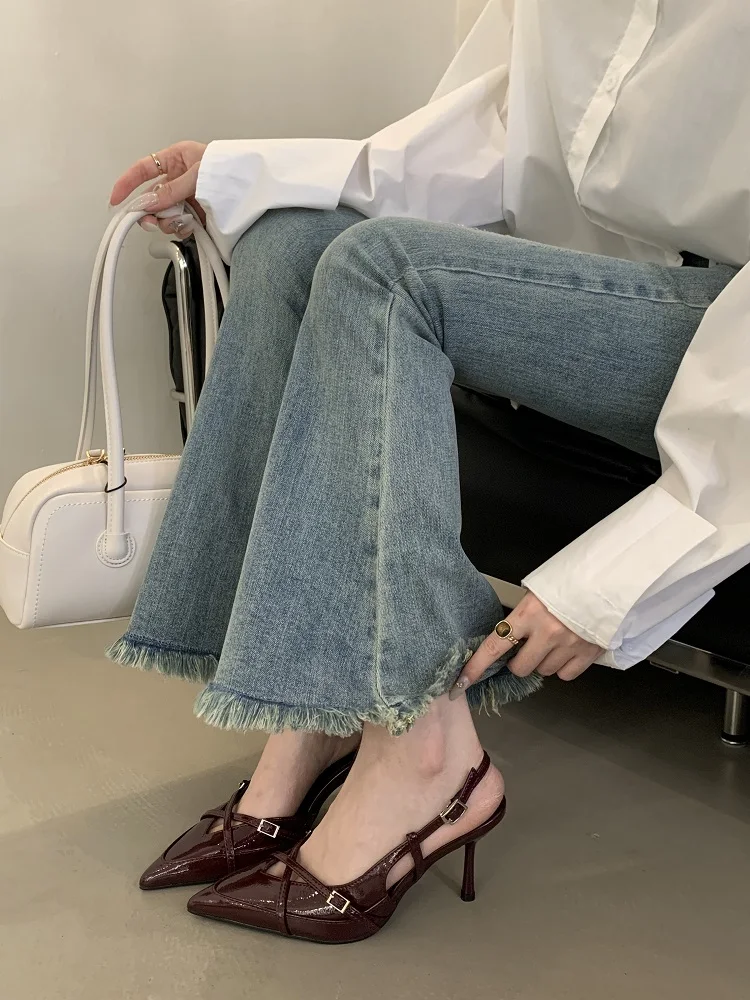 New Design Sexy Buckle Strap Women Pumps Elegant Pointed Toe Thin High Heels Banquet Party Slingback Shoes S4311eb6ee2bd46b9a758477b01ae5f31I