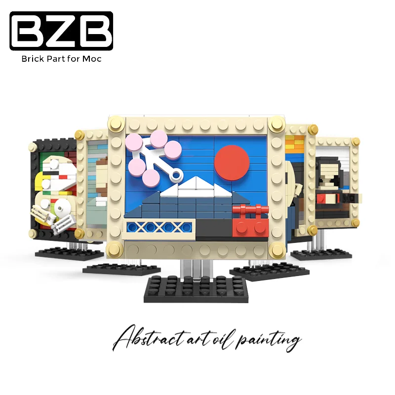 

BZB MOC пиксельные художественные кирпичи Знаменитые Картины мини-строительные блоки Звездная ночь канагава жемчужная девушка творческие DIY ...