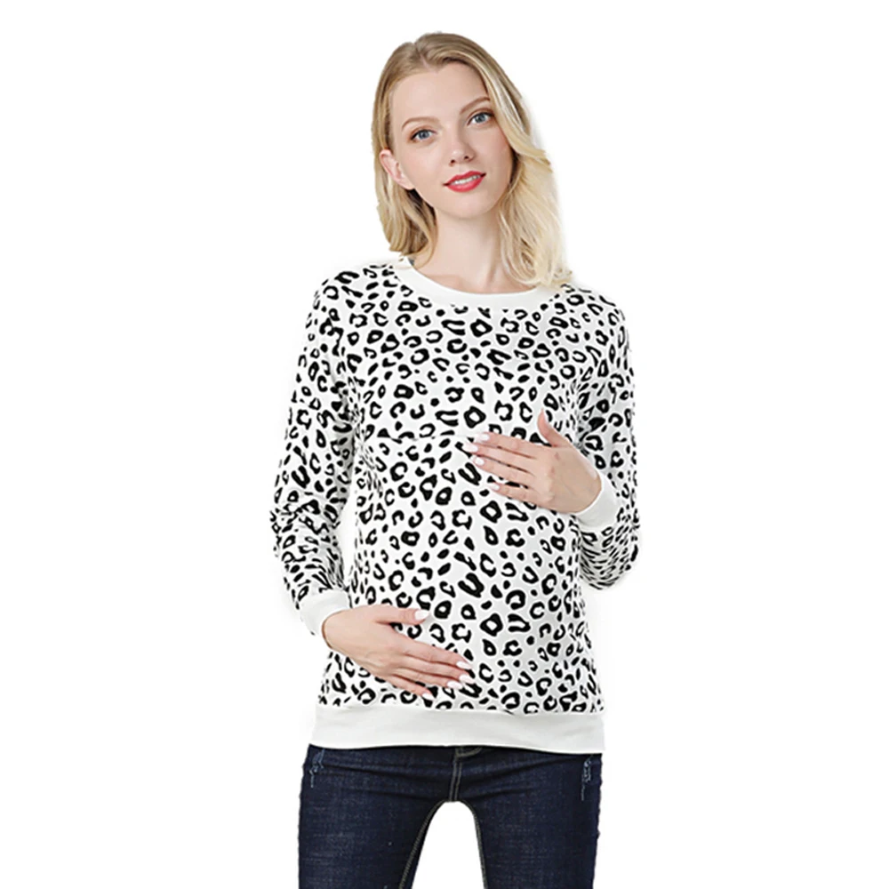 Autumn Winter Maternity Sweater Tops Long Sleeve Hoodies Breastfeeding Tops For Pregnant Women Maternity T-Shirt 5