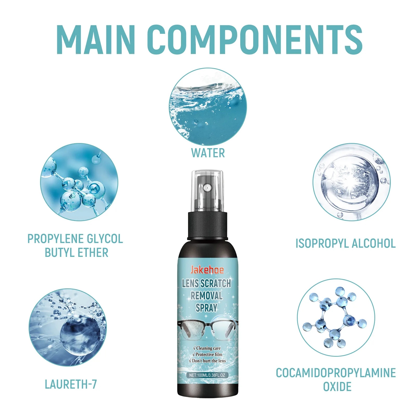 100ml Glasses Lens Cleaner Spray Eyeglass Scratch Removal Anti Fog Repair Liquid Spray Oil Fingerprints Cleaner Dust Lens