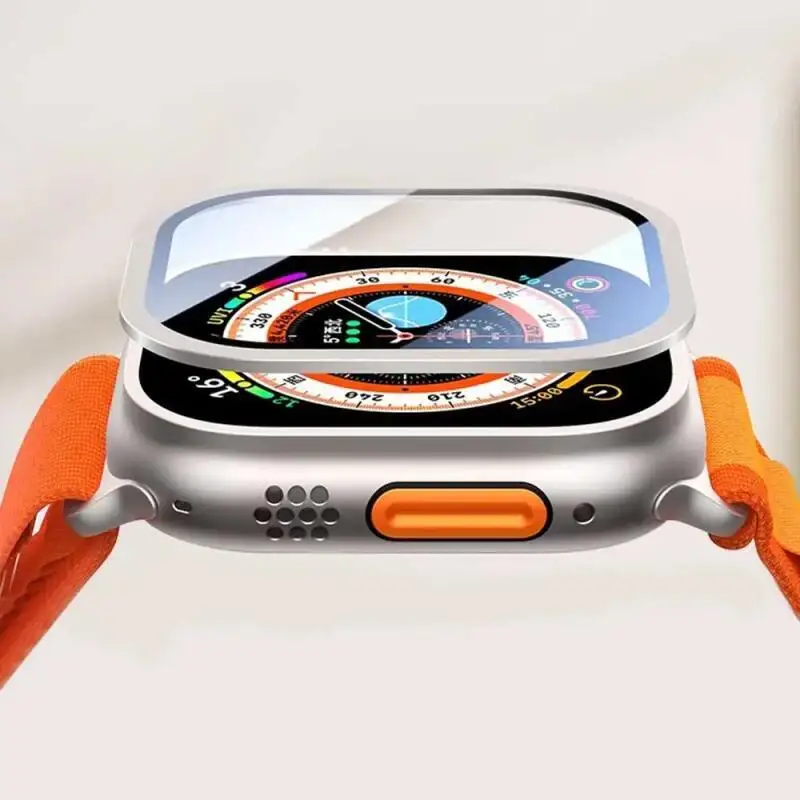Gehärtetes Glas für Apple Watch Ultra 3 49 mm, Displayschutzfolie, kratzfeste Folie, Aluminium-Metallstoßstange für iWatch Ultra 2 1 49 mm – Detail 11