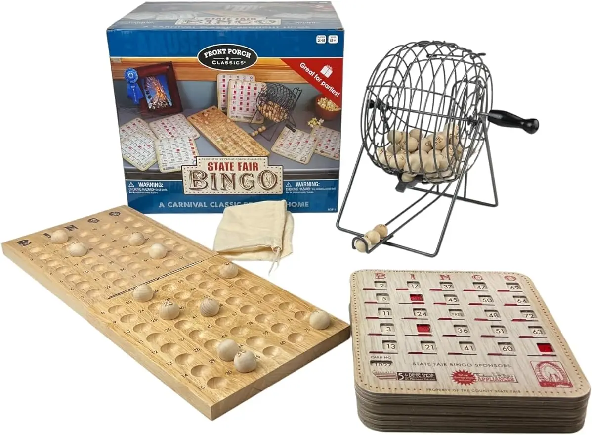 

State Fair Bingo Deluxe Edition - High-Quality Craftsmanship for an Authentic Retro-Style Experience,Fun for Friends and Family