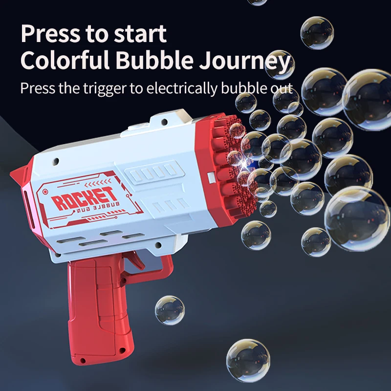 Bubble Gun Bubble Gun 40 Holes Bubble Machine Gun Upgraded Blower with LED Lights Summer Toys for Toddlers Kids Adults