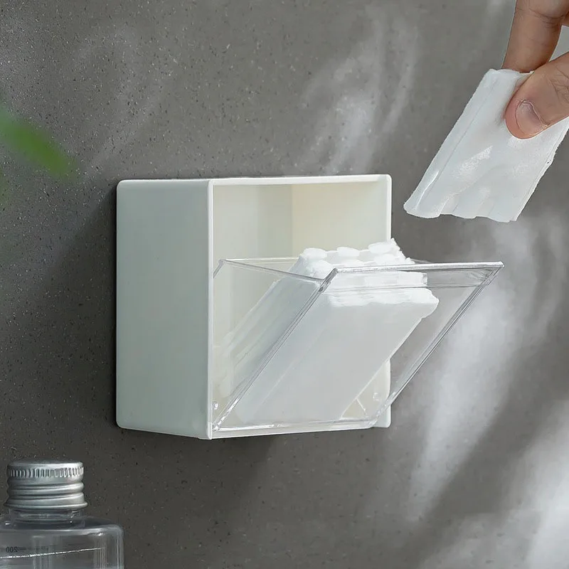Bathroom Wall-mounted Flip Storage Box, Suitable for Cotton Swabs, Hair Bands, Lipsticks, Small Items Classification Storage Box 3