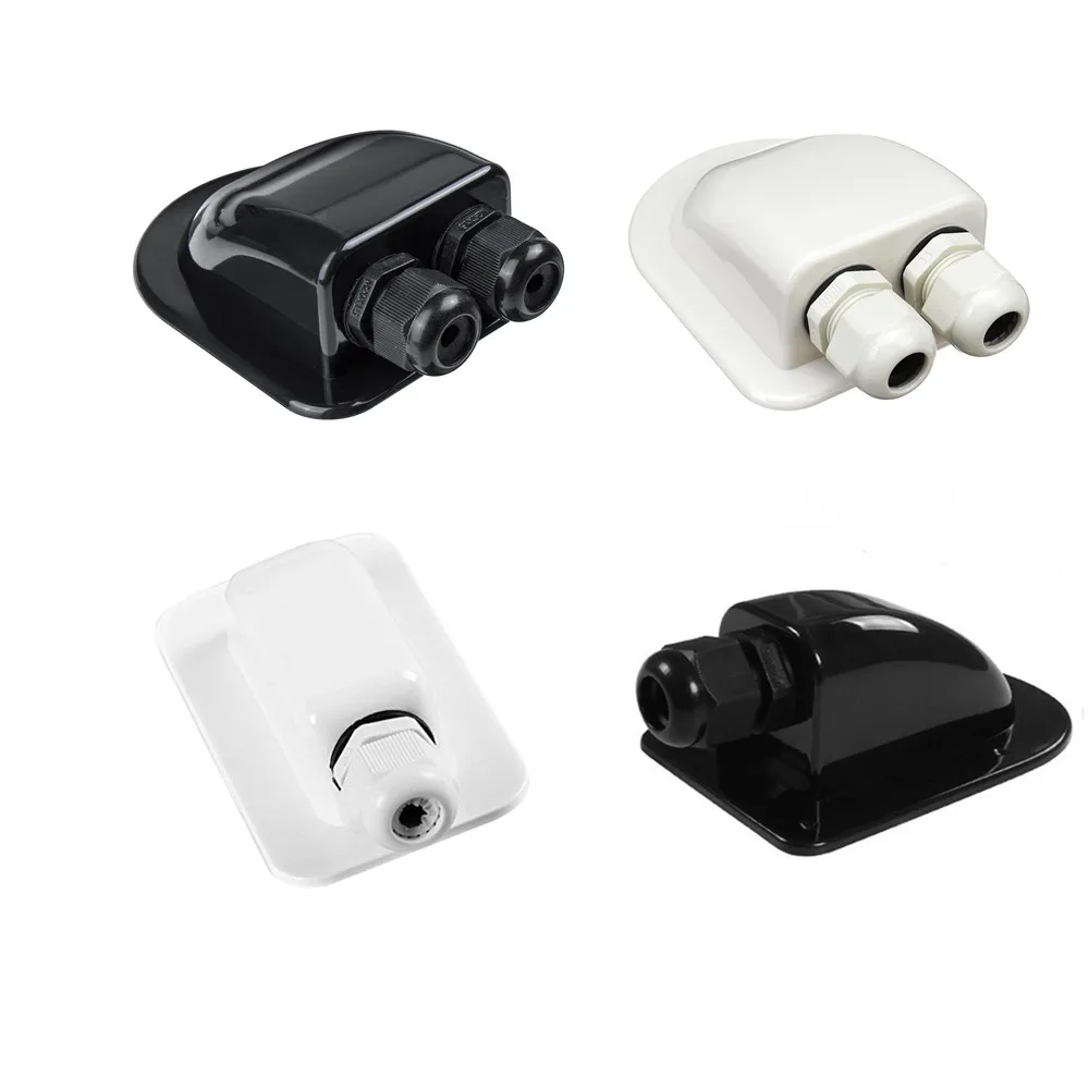 White Plastic RV Junction Box for Solar Cable Entry