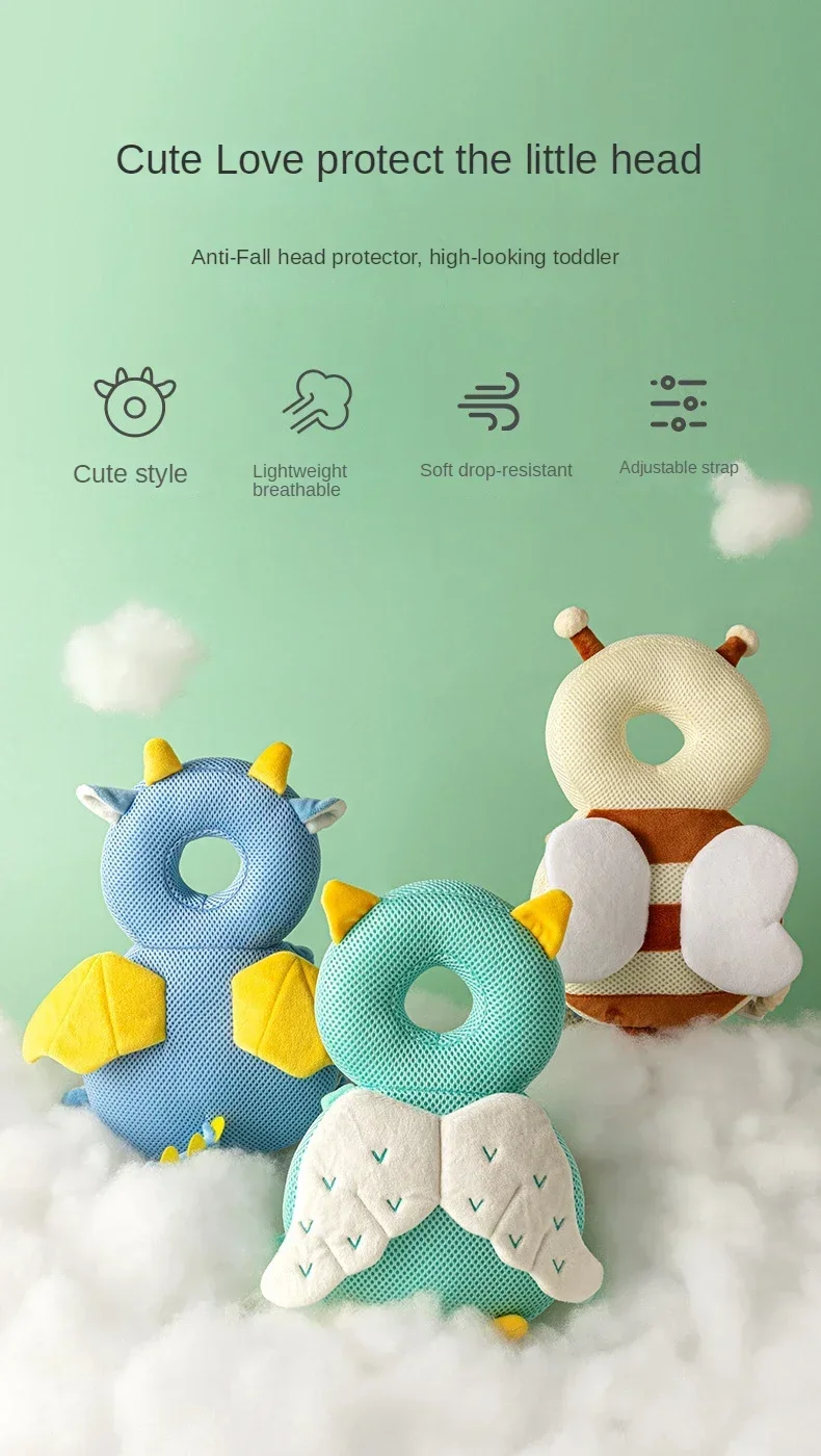 1-3 Toddler Baby Head Protector Safety Corner Guards Prevent Back Injured Angel Bee Cartoon Edge Security Protective Headgear