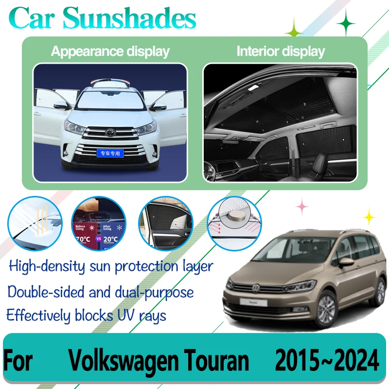 

For Volkswagen VW Touran Accessories MK2 5T 2015~2024 Car Full Sun Visors Window Shading Sun Protector Covers Car Accessories