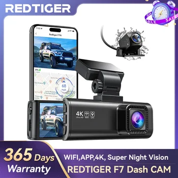 REDTIGER F7N Dash Camera Front and Rear 4k Dash Cam  Drive Recorder for WiFi GPS Car Dvr for 24H Parking Mode Black Box for Car