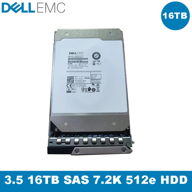 新しいdell emc 3.5 16テラバイトsas 512e 12gbps 7200rpm cnxpv 24hf9