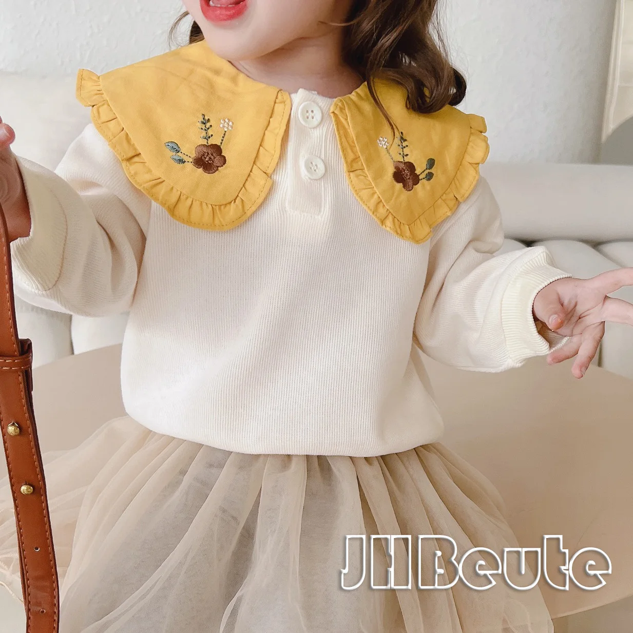 Girls Baby Tops Korean Fashion Pink Lace Round Neck Pullover New 2022