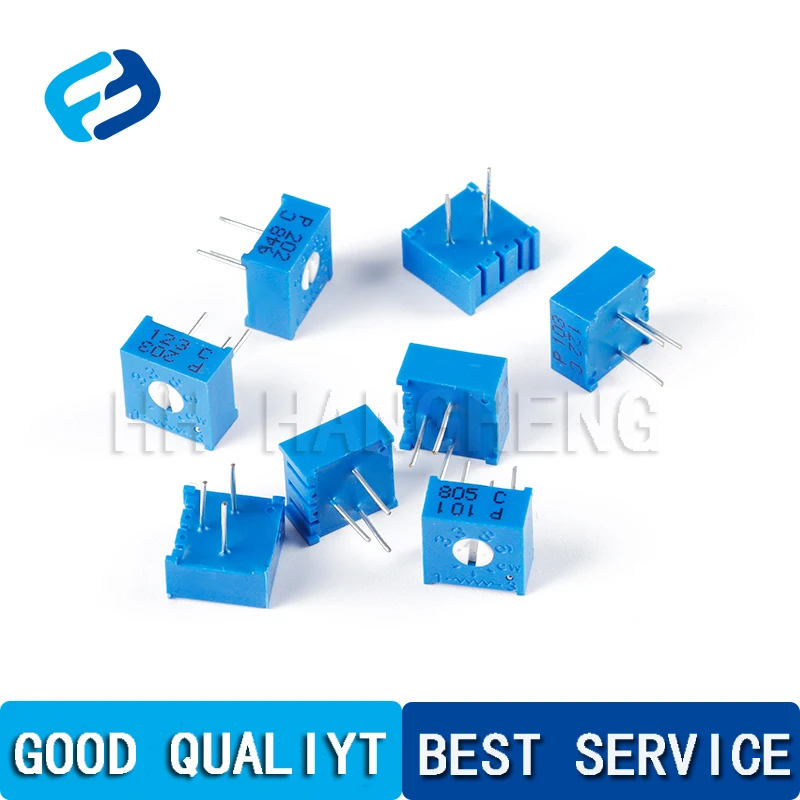 10 Pz 3386P 3386 100 200 500 Ohm 1K 2K 5K 10K 20K 50K 100K 200K 500K 1M Ohm 100R 200R 500R Trimpot Trimmer Potenziometro