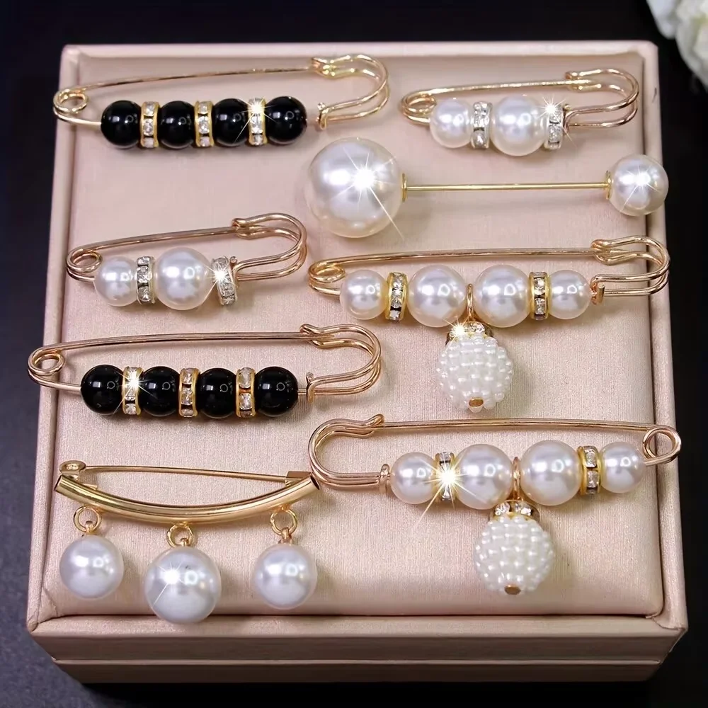 Clothing Brooch Women's Metal Leak Proof 8-Piece Set Flip Corset DIY Accessories