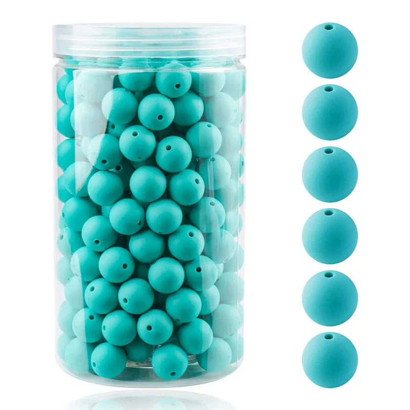 12mm 100Pcs Loose Silicone Beads Round BPA Free For Jewelry Making Bracelet Necklace DIY Pacifier Chain Accessory Box Set