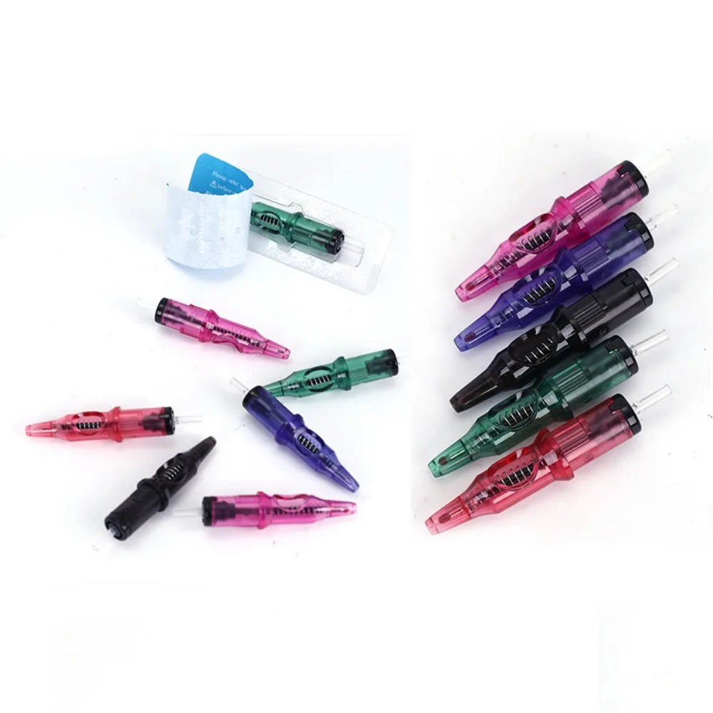 10pcs Disposable Tattoo Integrated Ballpoint Pen 5 Color Universal Tattoo Drawing Practice Cartridge Needle  Rotary Machine Tool