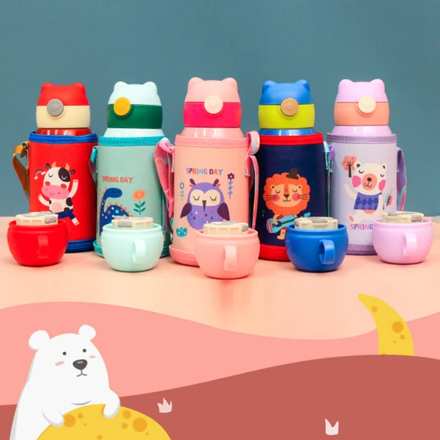 Cartoon Children's Thermos Water Bottle Antler Straw Cup 316 Double Layer  Stainless Steel Vacuum Mug Double Cover Thermos Cup - AliExpress