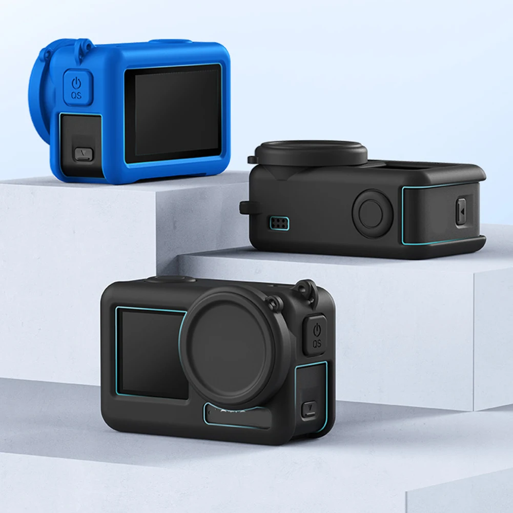 Silicone Full Protective Frame Case Anti-Scratch Protective Case Cover with Neck Rope for DJI Action 3 4 Camera Accessories action camera accessory action camera protector