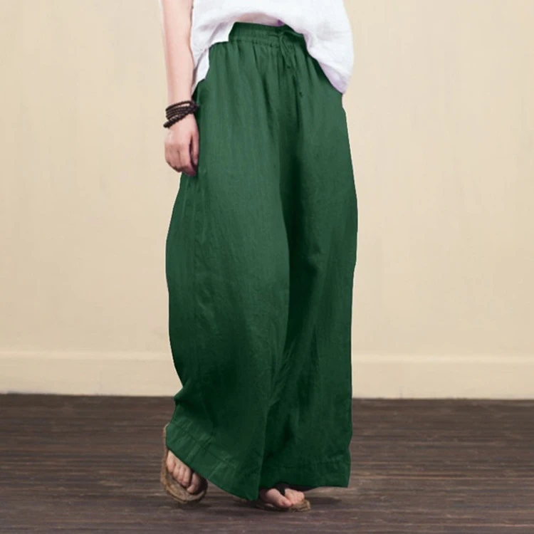 Wide Leg Pants Casual Cotton Linen Loose Women's Trousers Fashion Elegant Women's Trousers Hot New Spring Summer Female Pants adidas pants