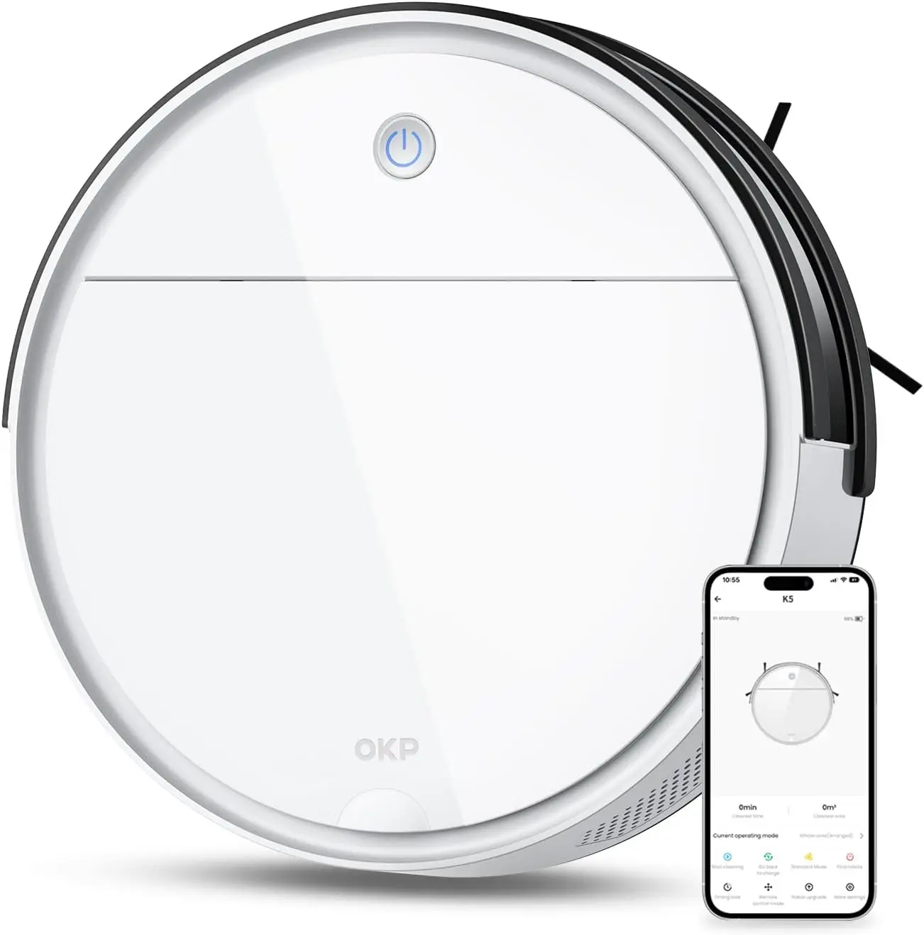 

Робот-пылесос okp K5 для умного дома, робот-пылесос с Wi-Fi, управлением через приложение Alexa, функцией сухой и всасывания шерсти у домашних животных