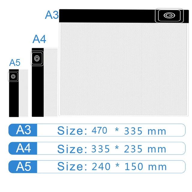 A3/A4/A5 Three Level Dimmable Led Light Pad Drawing Board Pad Tracing Light  Box Eye