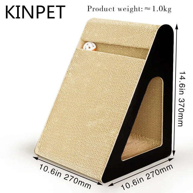 Customized Triangular Slope Cat Scratching Post Corrugated Paper Cat Toys Board Carton Scraper 'D' Wall For Cats 3