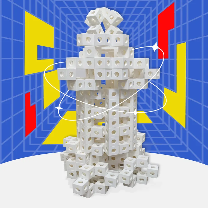 New 80pcs Various Shapes Geometric Cube Magic Construction Building Block Ghost Block 5cm Math Magico Educational Toys For Kids
