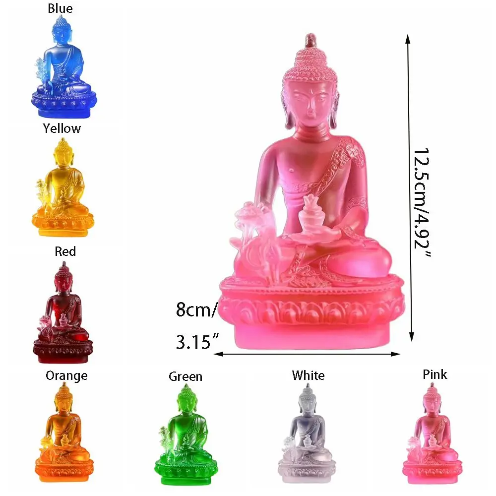 Medicine Buddha Statues Ornament Resin Feng Shui Lucky Shakya Muni Buddha Sculpture Home Office Garden Decoration
