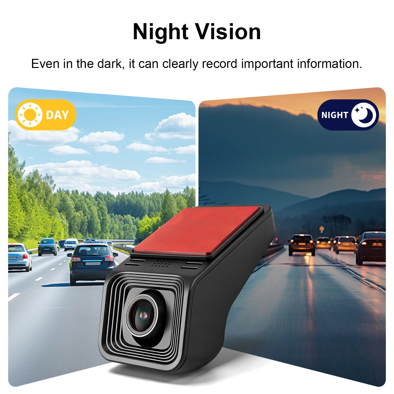 USB 전면 대시 카메라 안드로이드 스테레오용 범용 자동차 DVR 1080P HD ADAS 야간 투시 기능 루프 녹화 플러그 앤 플레이