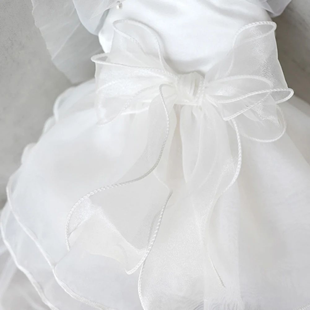 YOUZI PET Dog Dresses Bowknot Decor Sundress Vest Shirts Birthday Party Costume For Wedding Party Holiday