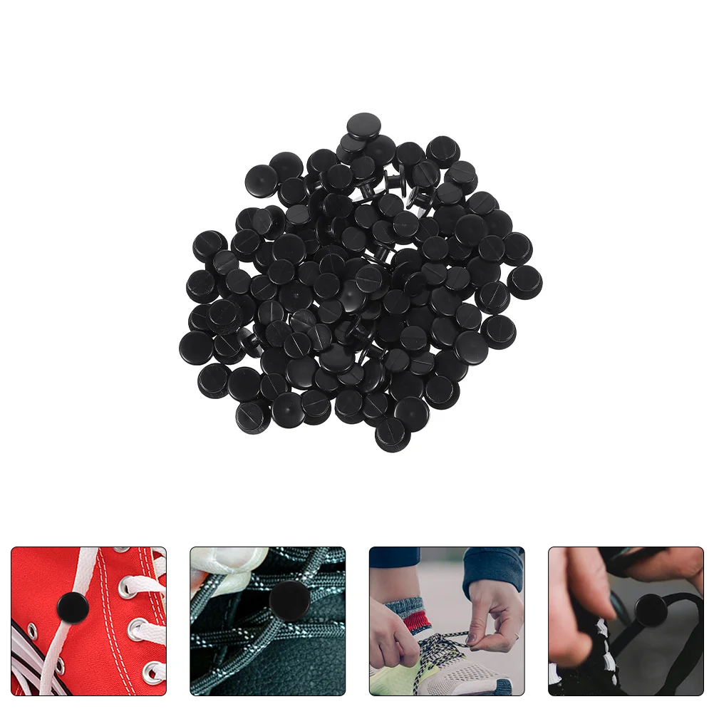 

200 Pcs Black Plastic Shoe Buckle Shoes Accessories Button Buttons Decorations DIY