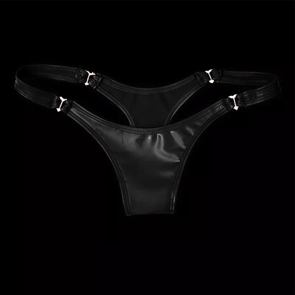 Sexy Hot Slips für Frauen PVC Leder Bequeme Tangas G-String Höschen Schlüpfer Sexy Dessous Weibliche Unterwäsche – Detail 7