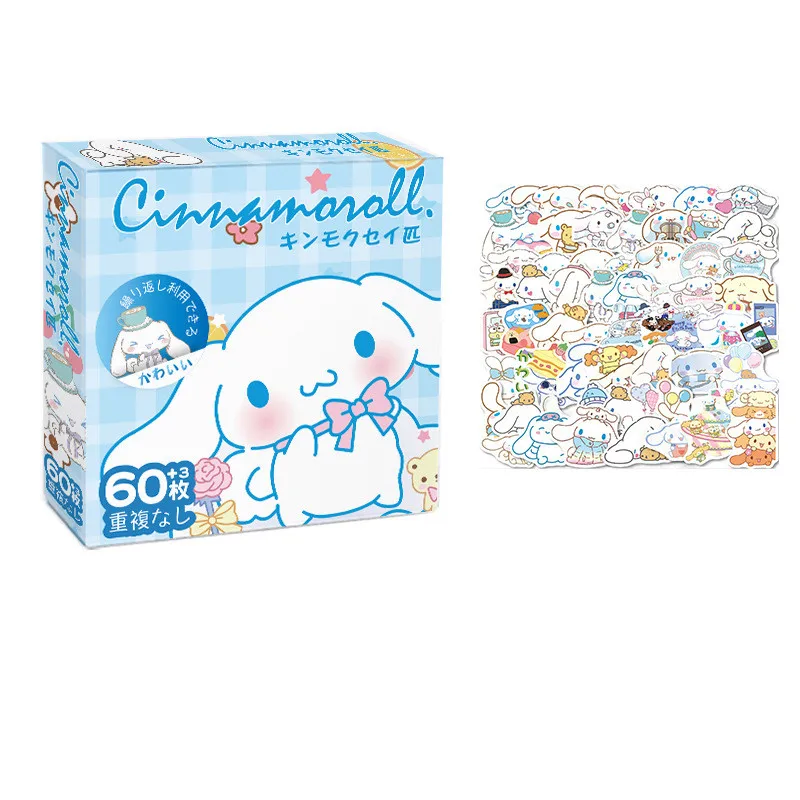 60 adet Sanrio Hello Kitty Kuromi Cinnamoroll Pochacco Çıkartmalar Çocuklar Kızlar için DIY Dizüstü Telefon Günlüğü Sevimli Karikatür Sanrio Etiket