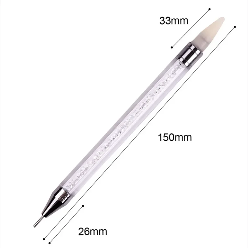 2 Pcs Nail Art Dotting Pen Double End Painting DIY Brush Rhinestone Handle Diamond Picker Manicure Dotting Tool Nail Accessories 2