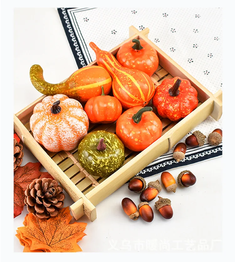 Vegetable Ornaments Artificial Pumpkin Decoration Mini Artificial Foam Pumpkin Halloween Decorations Props Faux Vegetables Garden and Fall Crafts Thanksgiving Centerpieces