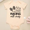 Pack my Diapers I Am Going Racing With Daddy Baby Boy Clothes Bodysuit Short Sleeve Summer Fashion Harajuku Toddler Jumpsuit 3