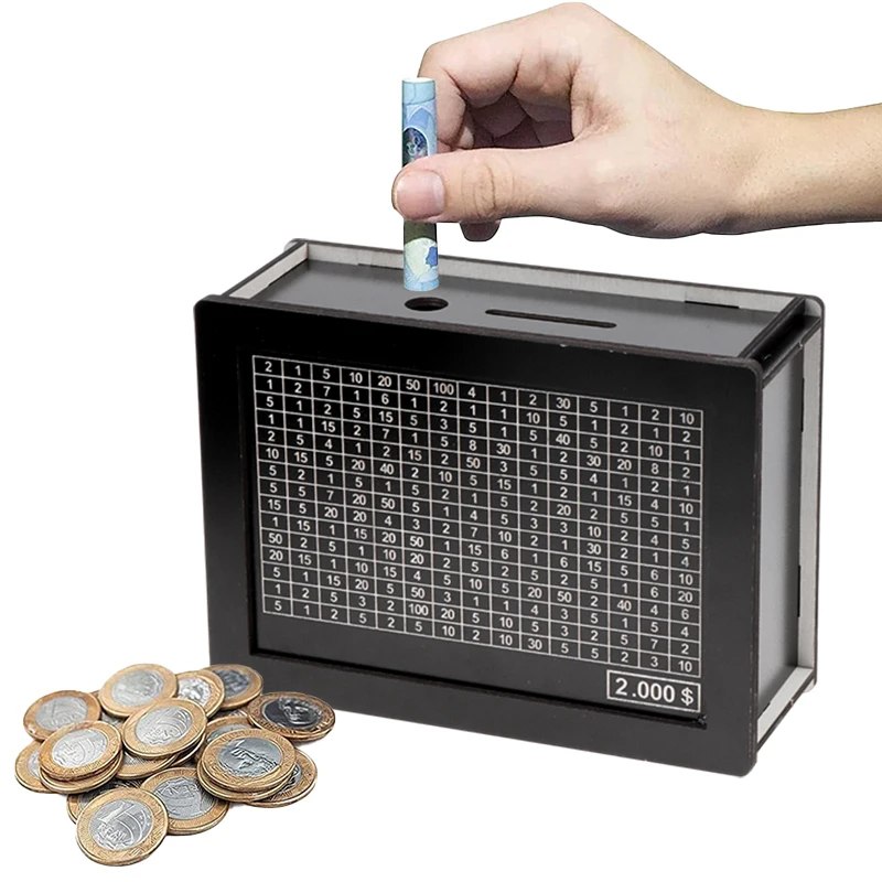 USD Reusable Piggy bank With Money Goal Counter DIY Saving Money Box Helps Saving Habit