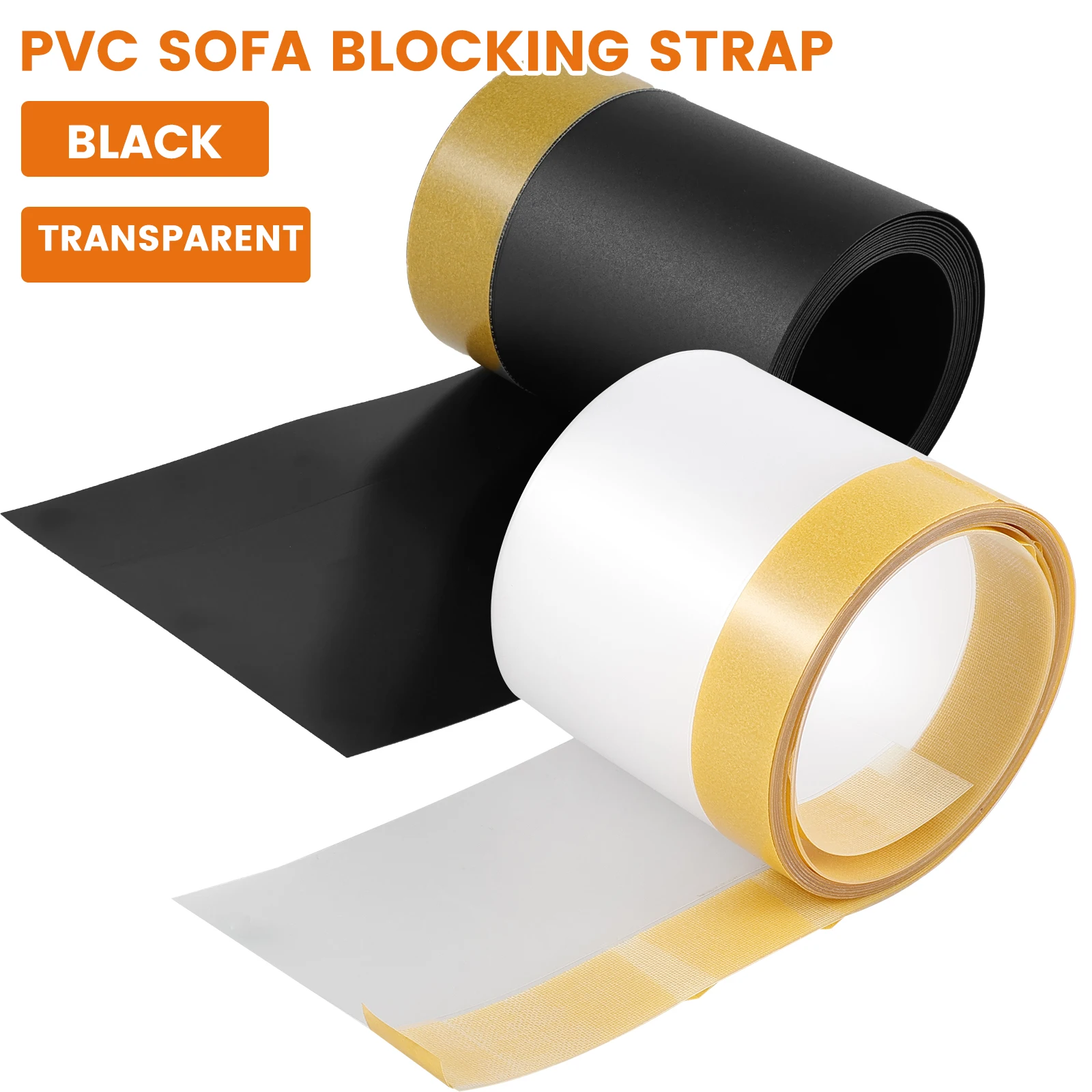PVC Under Sofa Blocker Black Clear Cuttable Gap Bumper