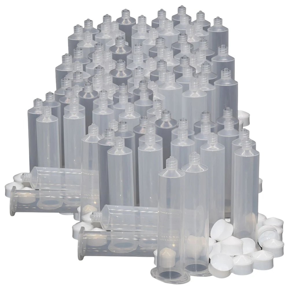 

100pcs Dispensing Syringe Barrel 30cc 30ml Glues Adhesives Dispenser Industrial Syringes Tube Set for Industrial Dispensing Tool