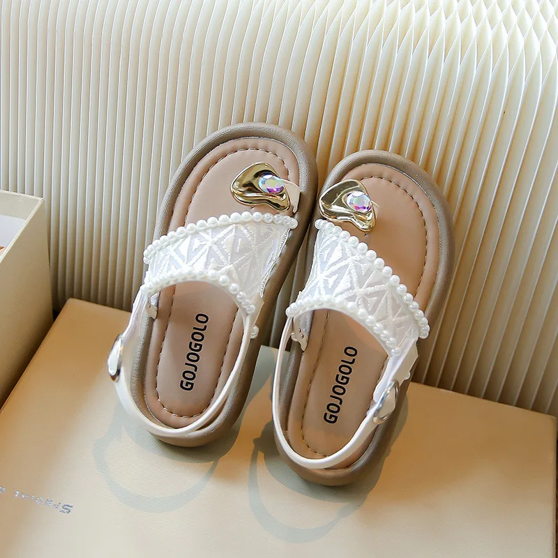 Girls Pearl Slippers Anti Slip Beach Sandals