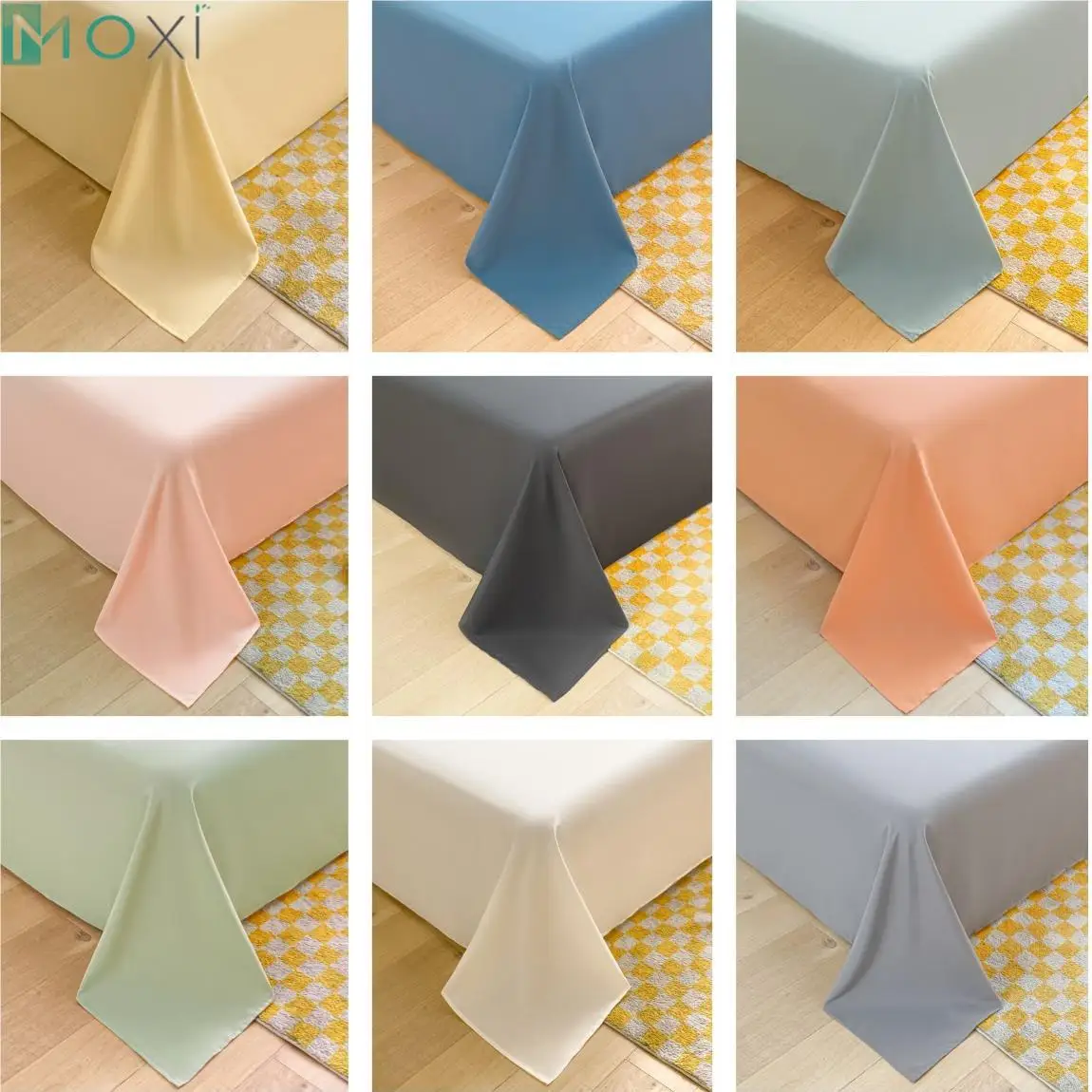 Plus Size Plain Bed Cover Solid Color Bed Sheet Smooth Feel Double People Queen King Bedsheets Bedding Without Pillows Case 6