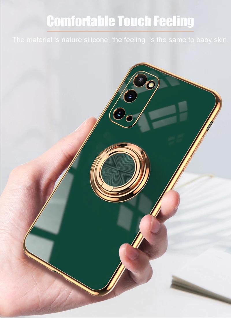 galaxy z flip3 case Luxury With Ring Holder Phone Case For Huawei P40 P50 P30 P20 Pro Lite Honor 50 Pro se 20 Pro 30s Plating Shockproof Phone Cover case for galaxy z flip3