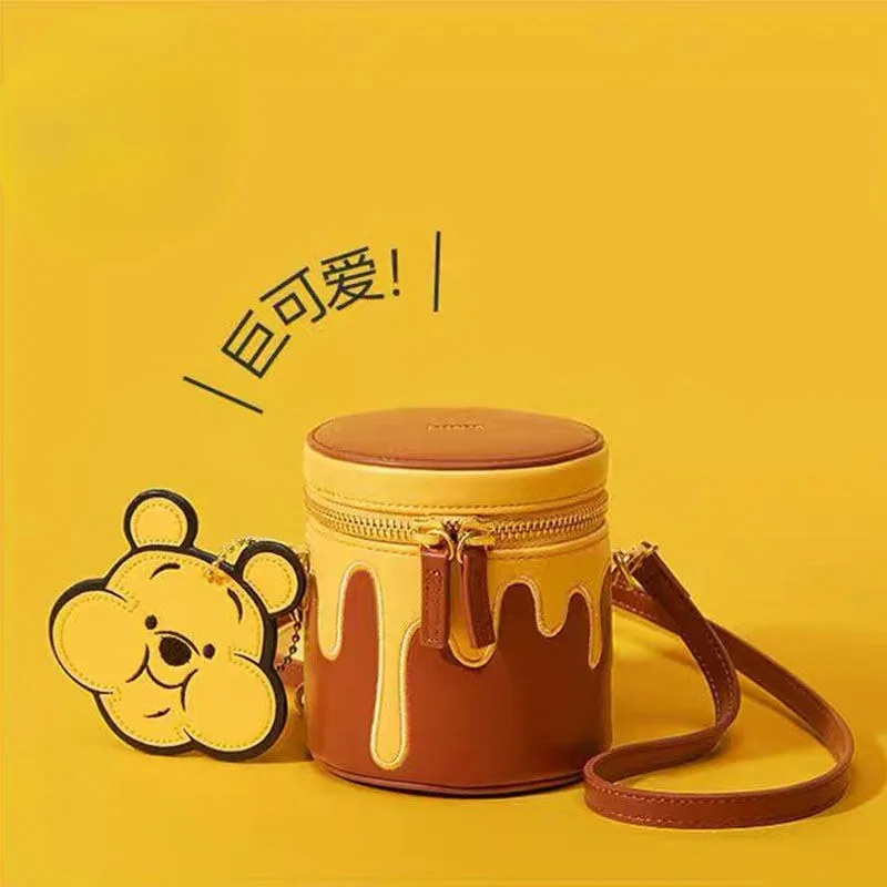 New Winnie The Pooh Cartoon Animation Creative One Shoulder Messenger Bag Kawaii Simple Women'S Honey Jar Bag Regalo Di Festa