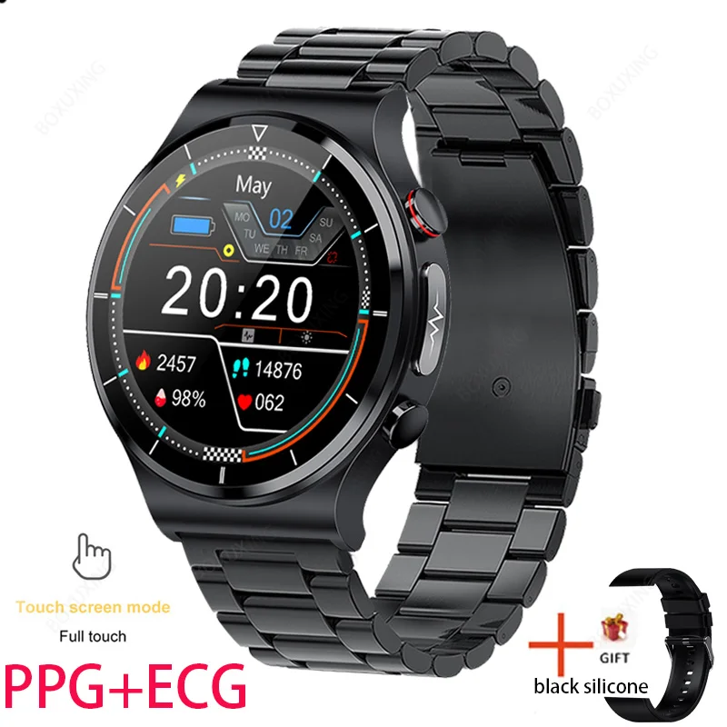 2022 New Steel Belt Smart Watch Men 1.32 HD 360*360 Full Touch Screen Smart Watches Heart Rate Fitness Tracker Smart watch Men 