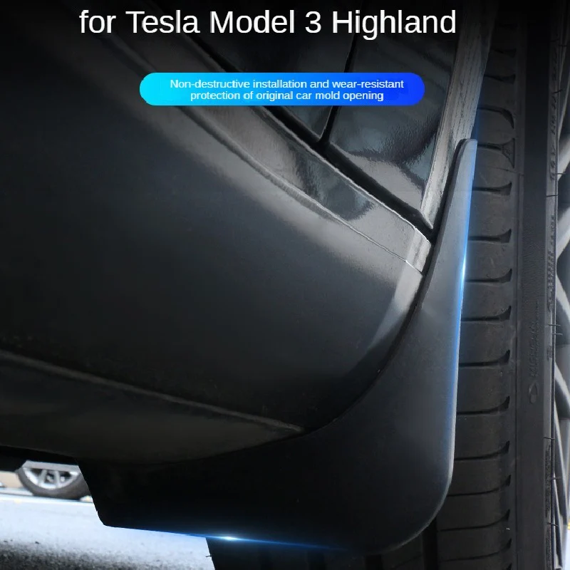 Paraspruzzi Per Tesla Model 3 Highland 2024 - Set Di 4 Senza Foratura, Protezione Da Ghiaia E Polvere - Foto 2