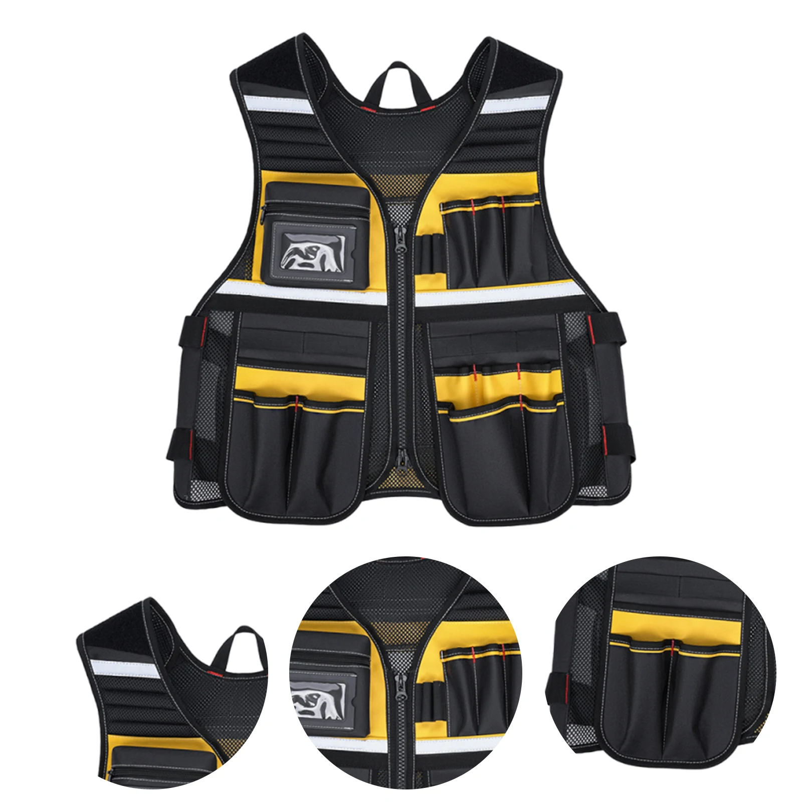 다중 포켓 반사 작업복 반사 안전 조끼 전기공 목수 건설용 반사 작업 조끼