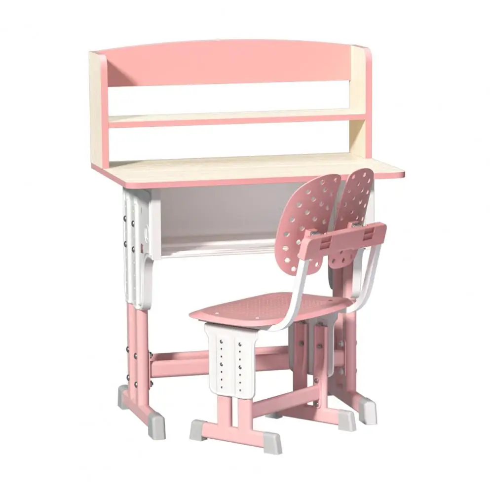 Adjustable kids study desk and chair front view