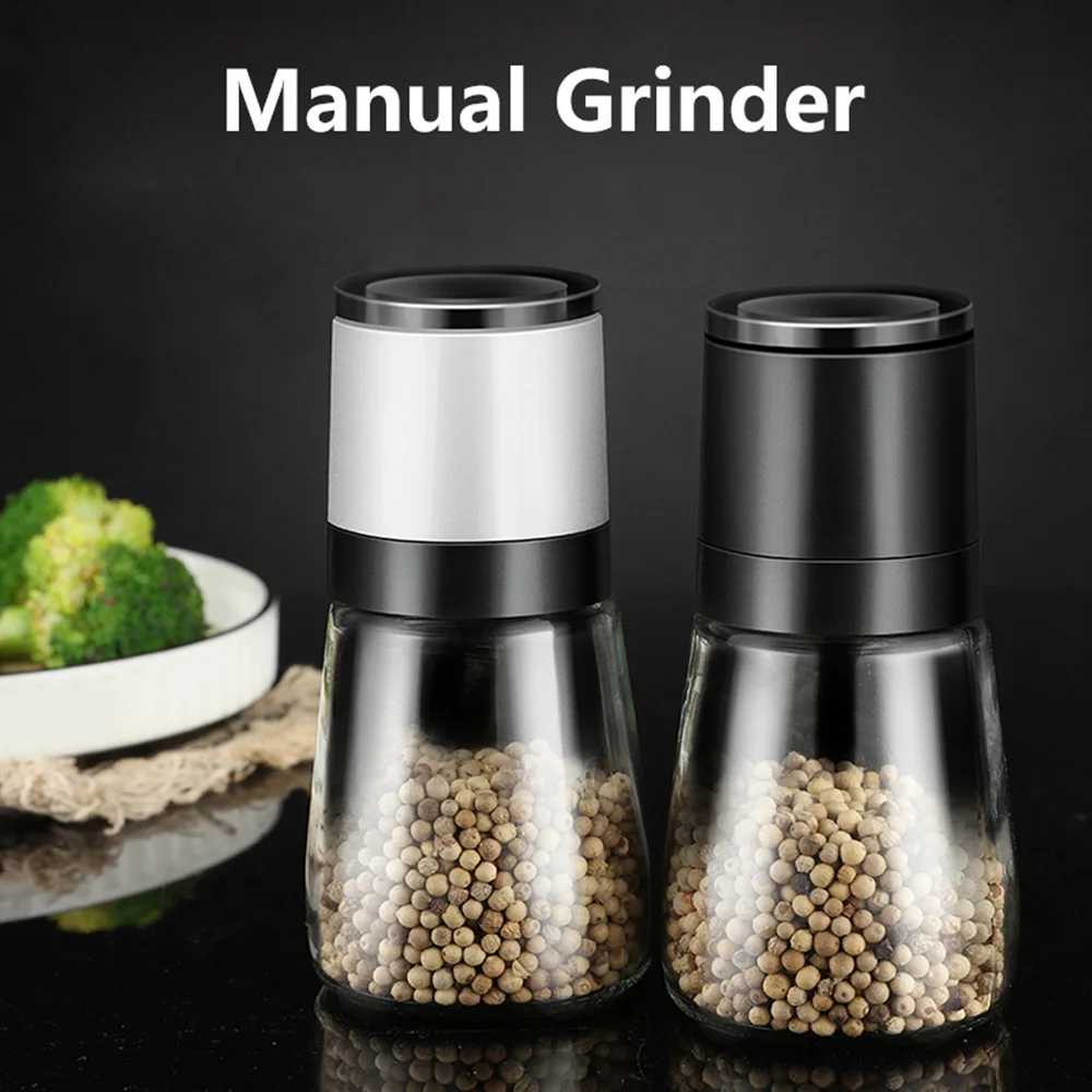 

1PC Stainless Steel Spice Salt And Pepper Grinder Kitchen Portable Jar Containers Manual Food Herb Grinders Gadgets Thick Bottle