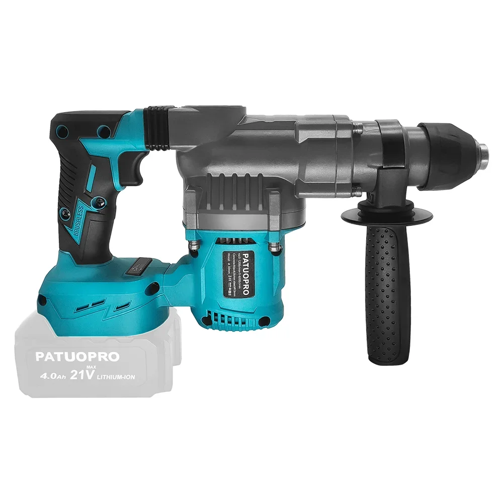 Brushless Electric Impact Hammer Drill 26mm 2-Mode Rotary Hammer Multifunctional Cordless Power Tools Fit Makita 18V Battery 4