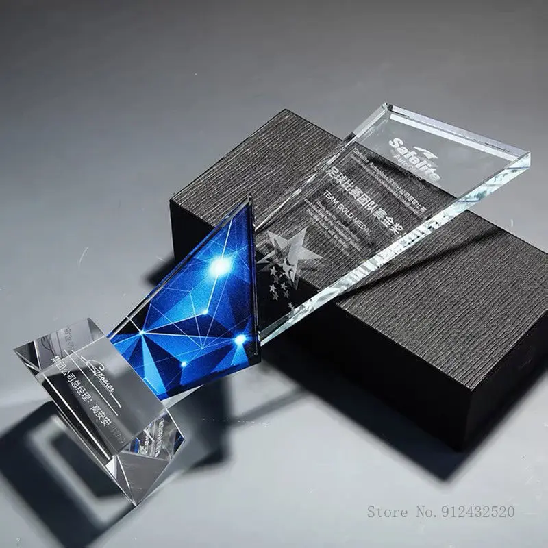 Customized Crystal Trophy, Color Printing as a Prize, Sports Movie Award, Delivery on a Commemorative, Home Decoration