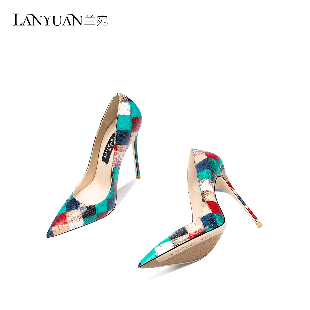 Snake Checkered High Heels Sexy Women Spring Pumps Top Quality Ladies Casual Daily Party Luxery Shoes Women Summer Autumn