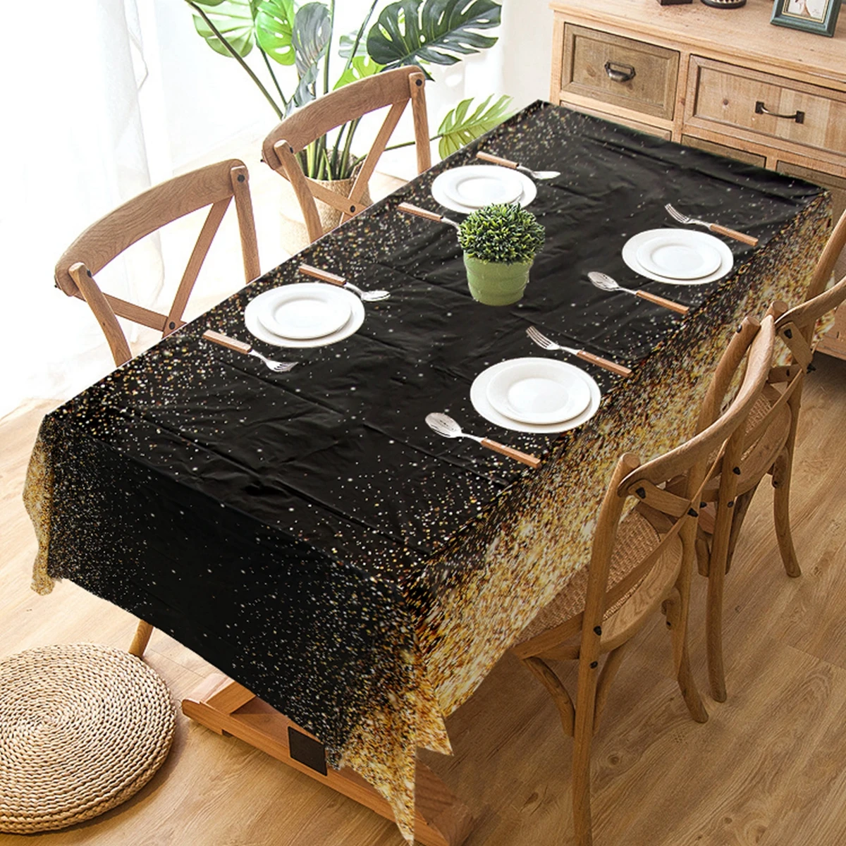 Black Gold Table Cloth Birthday Party Decoration Gold Glitter Tablecloth  Wedding Party Black Pink Table Cloth Decoration - AliExpress, image size:1200x1200